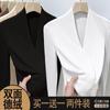 Camiseta térmica de terciopelo alemán para otoño e invierno, de manga larga, para mujer, nueva, gruesa con forro polar, corte ajustado, moda occidental, top con cuello en V