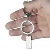Placa de número de telefone anti-perda em aço inoxidável para cartão, gravação, chaveiro de carro para homens e mulheres, corrente de anel, pingente