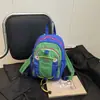 Mochila Pequeña de Color Bloque Dopamina para Mujer de Alto Valor Bolsa Escolar para Estudiante Ligera que Reduce la Carga para Exteriores Casual Viaje