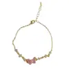Pulseira Borboleta de Zircônia com Design de Moda Levemente Luxuoso Estilo Francês, Exquisita e Elegante, Simples e de Alto Padrão, Joia Versátil e Super Brilhante