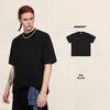 Conjunto de Shorts Casuales para Hombre Bk Efecto Enfriador Cuello Alto Algodón Puro Color Sólido Básico Holgado Manga Corta Longitud Tres Cuartos