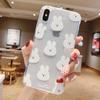 Cabeça de coelho bonito iPhone11 Phone Case 15promax Cartoon Bear para Apple 14 Silicone 13 Full Bag