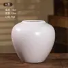 Jarrón de cerámica Jingdezhen, simple, blanco esmerilado, creativo, para decorar el escritorio, la entrada de la sala de estar, maceta de cerámica, flores.