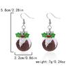 Navidad transfronteriza nuevo árbol de Navidad con incrustaciones de diamantes lazo corona campana colgante aretes únicos aretes de Navidad asimétricos