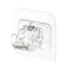 Ganchos para Barra de Cortina, Soporte para Barra de Cortina de Puerta sin Taladro, Gancho Clip de Instalación de Barra Telescópica, Gancho Adhesivo de Pared