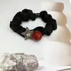 Nova Coleção Coreana de Scrunchies Plissados de Renda com um Toque de Luxo, Acessório de Prendedor de Cabelo Simples e Moderno com um Toque de Elegância