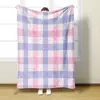 Manta de Franela a Cuadros Hecha a Medida con Logo de Fábrica Manta para Siesta en la Oficina Manta Cubierta Espesa con Estampado a Cuadros