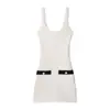 Comércio Exterior Europeu e Americano Atacado Verão 2025 Novo Vestido Casual Fashion Feminino Elástico Curto Slim com Alça