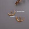 Pendientes de Acero de Titanio Color Oro Real 18K de Larga Duración, Estilo Francés, Luna Creciente Ins, Múltiples Formas de Usar, Simples y Únicos, Venta al por Mayor