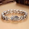 Pulsera para Hombre con Mantra Puro de Seis Caracteres, Giratoria, Versión Ancha de Moda, Personalidad Dominante Masculina, Joyería de Mano Retro Fabricante Directo
