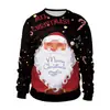 Sudadera de Cuello Redondo Estilo Pareja Exportación Transfronteriza Europea y Americana Top Navideño de Manga Larga Impreso en 3D Fábrica de Origen