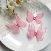 Pacote com 3 Borboletas de Tule 3D de Camada Dupla de 5cm para Acessórios de Cabelo DIY Feitos à Mão, Materiais de Decoração, Brincos de Maquiagem Facial Estilo Antigo Hanfu
