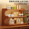 Estante de almacenamiento para tazas de té, juego de té doméstico de doble capa, artefacto de almacenamiento para tazas, estante multifuncional, bandeja de escritorio con drenaje.