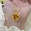 Loja de Ouro Mesmo Estilo Tecelagem de Ouro Antiga Rede dos Sonhos Colar de Rosa Elegante Oco Corrente de Clavícula de Alta Qualidade Item Quente ao Vivo