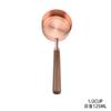 Acero inoxidable color oro rosa cuchara medidora taza medidora de café cuchara medidora con escala número de gramo cuchara juego de cucharas medidoras de cocina para hornear con mango de madera