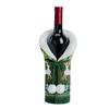 Conjunto de lã nova tricotada transfronteiriça, espessado com forro de fleece, cor vinho tinto, decoração de Natal, conjunto de decoração para garrafa de vinho de Natal