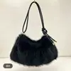Bolso de Hombro Nuevo de Felpa Otoño/Invierno 2026 para Mujer, Bolso de Axila Peludo a la Moda, Bolso Suave Lindo de Nube, Bolso de Mano Cruzado