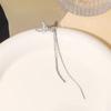 Estilo japonês e coreano estilo frio zircão brincos de borboleta ins Niche Design Long Tassel Ear Clip sem brincos para mulheres