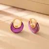 Pendientes de Perla Morada en Forma de U de Venta Caliente Moda Simple Elegante de Gama Alta Joyería para Orejas Personalidad Estilo INS Cuff para Oreja