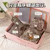 Bolsa de almacenamiento con estampado de leopardo, un esencial de viaje imprescindible para mujeres, neceser de gran capacidad, bolsa de maquillaje, portátil, impermeable, ideal para viajes de negocios y organización de equipaje