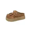 Zapatos Retro Boken con Cordones Medias Zapatillas de Dedo para Ropa Exterior de Mujer Nuevo Estilo Otoño 2025 Zapatos Casuales de Suela Gruesa para Mujer