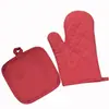 Guantes de Silicona Antideslizantes para Hornear, Algodón Puro Resistentes a Altas Temperaturas, Engrosados, Alargados, Antiquemaduras, Guantes Aislantes del Calor, Guantes para Horno de Microondas