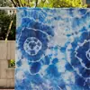 Sala de aula de criação de anéis tie-dye para jardim de infância Decorações para pendurar DIY Copos de papel de porcelana azul e branco Materiais decorativos Tecido tie-dye