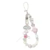 Funda de Teléfono Corazón de Nube Soñadora Femenina Lanyard Soporte para Tarjeta de Cámara Ccd Decoración de Botón Creativa