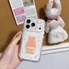 Estojo Miffy de coelho em couro preto floral adequado para Apple 18 Pro Max, iPhone 17, fofo 16 desenho animado 15 com proteção de borda