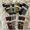 Nuevos Calcetines de Caña Media Holgados de Color Sólido Nanye para Mujer Otoño/Invierno 2026, Calcetines de Algodón Estilo Ins para Mujer