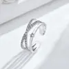 Anillos de Plata Multicapa Estilo Coreano Moda Nicho para Mujeres, Anillos Abiertos Ajustables con Diseño Único, Joyería