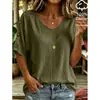 Top Casual de Cor Sólida com Gola Redonda para Férias Estilo Europeu e Americano Transfronteiriço Novo Verão Solto Estilo Dropshipping