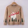 Suéter de Tricô Infantil 2026 Novo Outono e Inverno Engrossado Camisa Base de Rena de Natal para Meninos e Meninas Roupas Infantis Transfronteiriças