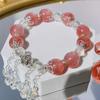 Novo estilo pulseira de vidro feminina gradiente florescendo contas de vidro pulseira de miçangas micro incrustada pingente de amor pulseira livro vermelho pequeno