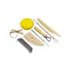 Herramientas de Madera para Cerámica Juego de 8 Piezas Juego de Herramientas para Esculpir Arcilla Arcilla Blanda Cuchillo para Recortar Arcilla de Aceite Varilla de Aluminio Rascador de Aguja