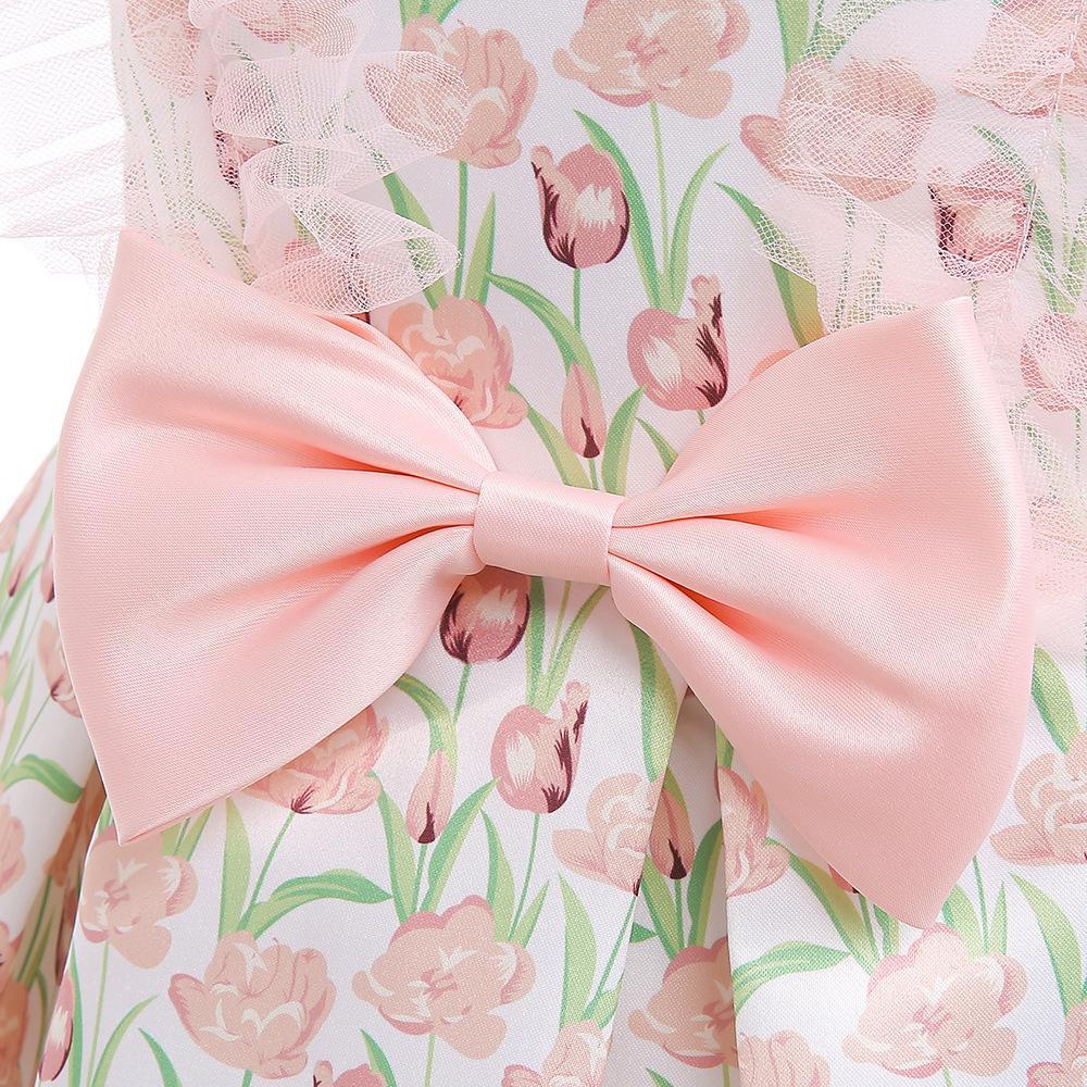 女童印花礼服裙