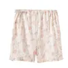 Pantalones de Dormir de Maternidad, Pantalones de Algodón Puro Clase A con Soporte para el Vientre, Shorts Delgados de Gasa de Doble Capa de Cintura Alta Ajustables para Primavera y Verano, Adecuados para Usar Afuera
