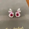 Conjunto de Colar e Brincos com Pingente de Flor de Zircônia Banhado a Ouro Real 18K, Corrente de Clavícula de Luxo Leve Acessórios Exquisitos