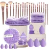 Set de 40 Piezas de Herramientas de Belleza Esponja de Maquillaje Esfera Limpiadora Facial Pinceles de Maquillaje Xiyin Te Suministro Exclusivo Transfronterizo