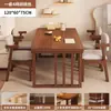Novo Conjunto de Mesa de Chá e Cadeiras Estilo Chinês 2026 Nova Mesa de Centro de Madeira Maciça de Alto Padrão Mesa para Preparo de Chá de Escritório Mesa de Chá para Sala de Estar