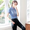 Camisa blanca con lazo manga corta 2023 nueva verano camisa profesional traje de mujer falda ropa de trabajo camarero de hotel