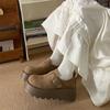 Zapatos de Plataforma Elevada Estilo Mori Retro Punta Redonda Burken para Mujer Nuevo Estilo Primavera y Otoño 2025 Zapatos sin Cordones Perezosos Zapatos de una Sola Capa