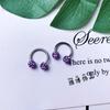 Pendientes de Bola Completamente Diamantados Doble Punta Forma de C Super Brillantes, Tachuelas para Cartílago, Piercings de Nariz, Espiral Estilo Coreano Temperamento de Moda en Stock