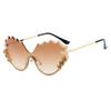 Gafas de sol irregulares con incrustaciones de diamantes 2024 nuevas gafas de sol para mujer cara grande que adelgazan las gafas de sol anti-ultravioleta forma cóncava