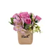 Hortensia Rosa Pequeño Bonsái Flores Artificiales Sala de Estar Estudio Flores Falsas Artificiales Decoración de Escritorio de Oficina Pequeños Adornos en Maceta