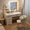 Tocador con cajonera integrada, espejo de maquillaje moderno minimalista, tocador, tocador popular para apartamentos pequeños