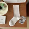 Meias Largas Brancas para Mulheres, Meias de Algodão Puro Meia-Canela, Meias Ins da Moda para Gestantes, Meias Largas 100% Algodão, Meias Longas Japonesas Sem Costura