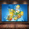 Animación de Dibujos Animados los Simpsons Impreso en las Pinturas, Decoración de Pared de Jardín de Niños Habitación en el Lienzo de Pintura