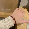 Pulseira Fivela Ping An de Cinábrio Feminina Design de Nicho Sentido Masculino e Feminino Casal Corda Vermelha Ano de Aniversário Corda de Mão Trançada Presente de Aniversário