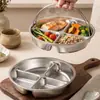 Bandeja de vapor de acero inoxidable 316L, rejilla interior para cocinar al vapor de arrocera de cuatro compartimentos, plato doméstico de grado alimenticio, rejilla vaporera multifuncional
